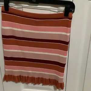 NWT Striped skirt with ruffled bottom by MINKPINK